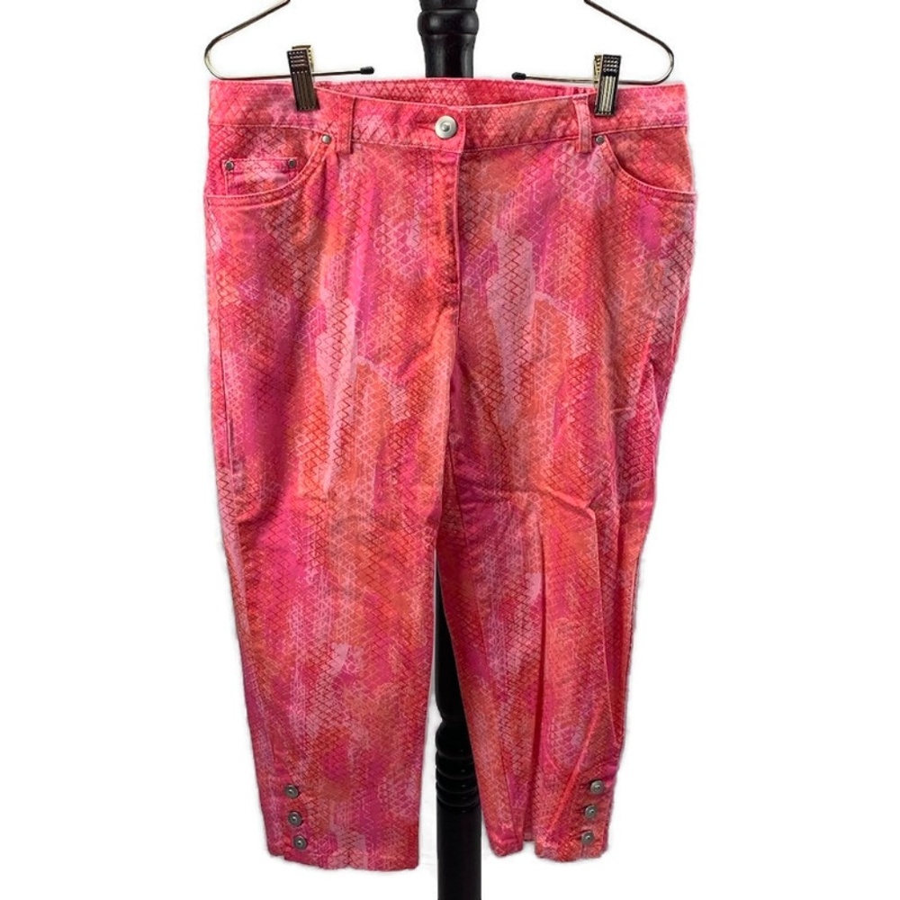 Ruby Rd Petite Pink Snakeskin Print Capris 8P